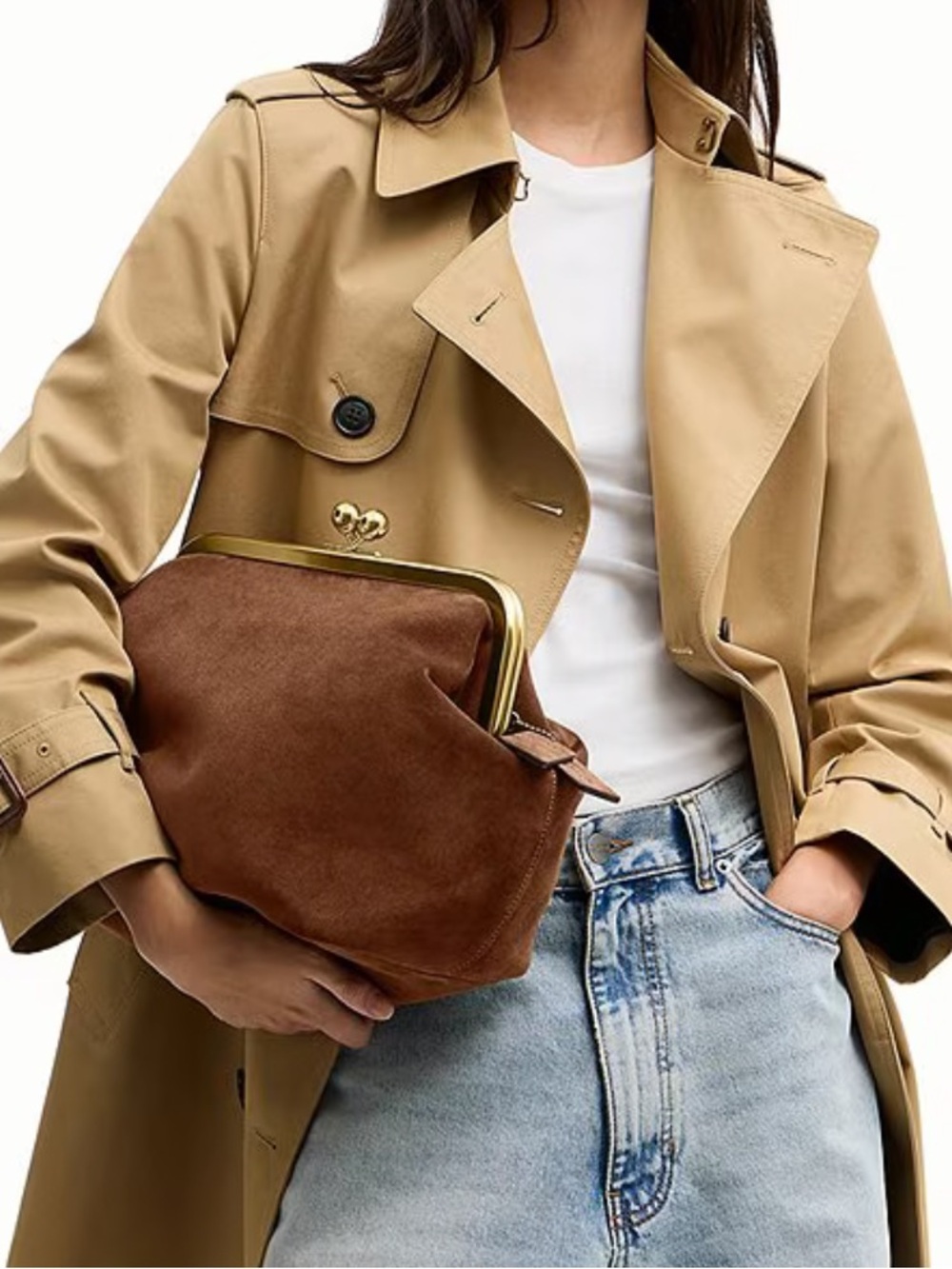 Coach 27 Kisslock Suede Frame Shoulder Bag - Picture 5 of 10